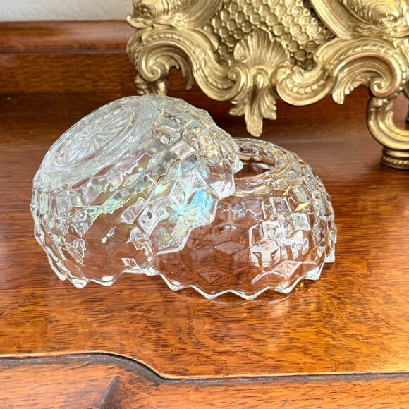 Vintage HOMCO iridescent glass Fairy Lamp Cubist Geometric Style - Picture 10 of 16